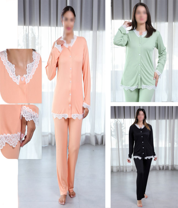 ✨ بيجاما نسائية أنيقة بالدونتيل – راحة وأناقة راقية 👗💤