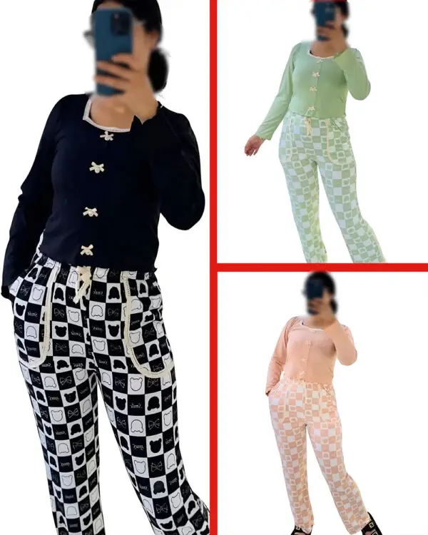 🧸 بيجاما بناتية ناعمة – موديل "سمّايلي"